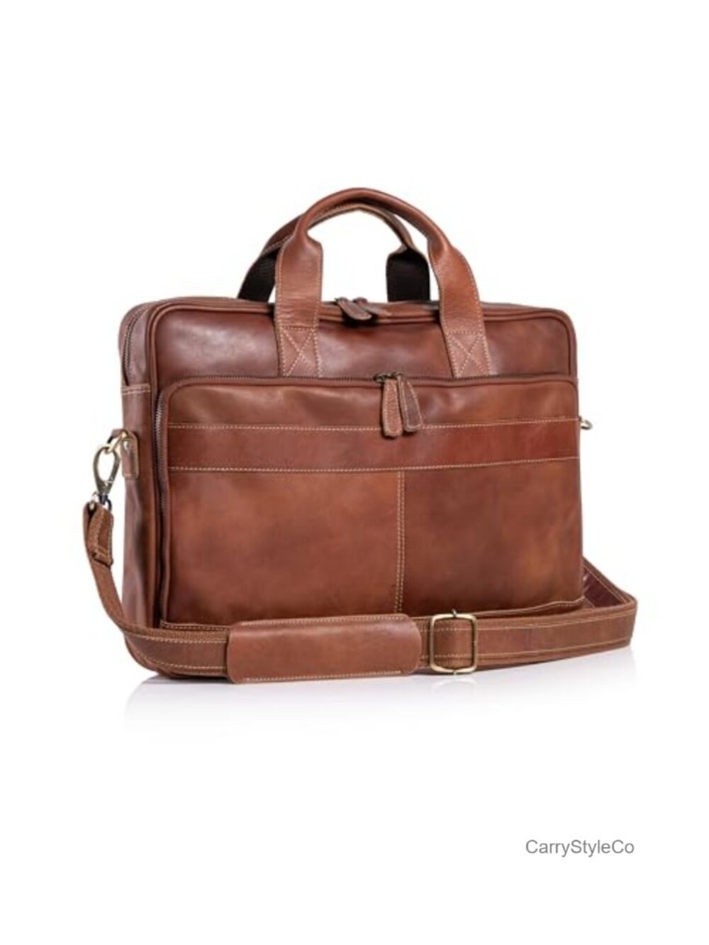 Leather 16" Laptop Messenger Bag Briefcase Satchel Unisex Office Bag